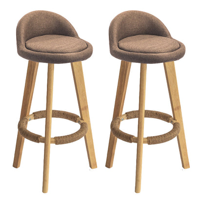 Nordic Armless Backrest Counter Stool Rubber Wood Bar Stool with Pedal Coffee 2 Piece Set Clearhalo 'Bar Furniture' 'Bar Stools' 'bar_stools' 'furn' 'furn_bar_stools' 'Furniture' 'Kitchen & Dining Furniture' 6226280