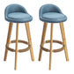 Nordic Armless Backrest Counter Stool Rubber Wood Bar Stool with Pedal Blue 2 Piece Set Clearhalo 'Bar Furniture' 'Bar Stools' 'bar_stools' 'furn' 'furn_bar_stools' 'Furniture' 'Kitchen & Dining Furniture' 6226281