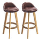 Nordic Armless Backrest Counter Stool Rubber Wood Bar Stool with Pedal Brown 2 Piece Set Clearhalo 'Bar Furniture' 'Bar Stools' 'bar_stools' 'furn' 'furn_bar_stools' 'Furniture' 'Kitchen & Dining Furniture' 6226282