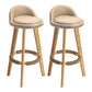 Nordic Armless Backrest Counter Stool Rubber Wood Bar Stool with Pedal Beige 2 Piece Set Clearhalo 'Bar Furniture' 'Bar Stools' 'bar_stools' 'furn' 'furn_bar_stools' 'Furniture' 'Kitchen & Dining Furniture' 6226283