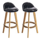 Nordic Armless Backrest Counter Stool Rubber Wood Bar Stool with Pedal Black 2 Piece Set Clearhalo 'Bar Furniture' 'Bar Stools' 'bar_stools' 'furn' 'furn_bar_stools' 'Furniture' 'Kitchen & Dining Furniture' 6226284