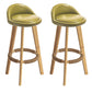 Nordic Armless Backrest Counter Stool Rubber Wood Bar Stool with Pedal Fluorescent Green 2 Piece Set Clearhalo 'Bar Furniture' 'Bar Stools' 'bar_stools' 'furn' 'furn_bar_stools' 'Furniture' 'Kitchen & Dining Furniture' 6226285