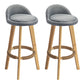 Nordic Armless Backrest Counter Stool Rubber Wood Bar Stool with Pedal Grey 2 Piece Set Clearhalo 'Bar Furniture' 'Bar Stools' 'bar_stools' 'furn' 'furn_bar_stools' 'Furniture' 'Kitchen & Dining Furniture' 6226286