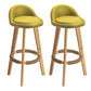 Nordic Armless Backrest Counter Stool Rubber Wood Bar Stool with Pedal Green 2 Piece Set Clearhalo 'Bar Furniture' 'Bar Stools' 'bar_stools' 'furn' 'furn_bar_stools' 'Furniture' 'Kitchen & Dining Furniture' 6226287