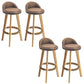 Nordic Armless Backrest Counter Stool Rubber Wood Bar Stool with Pedal Coffee 4 Piece Set Clearhalo 'Bar Furniture' 'Bar Stools' 'bar_stools' 'furn' 'furn_bar_stools' 'Furniture' 'Kitchen & Dining Furniture' 6226292