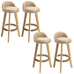 Nordic Armless Backrest Counter Stool Rubber Wood Bar Stool with Pedal Beige 4 Piece Set Clearhalo 'Bar Furniture' 'Bar Stools' 'bar_stools' 'furn' 'furn_bar_stools' 'Furniture' 'Kitchen & Dining Furniture' 6226295