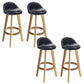 Nordic Armless Backrest Counter Stool Rubber Wood Bar Stool with Pedal Black 4 Piece Set Clearhalo 'Bar Furniture' 'Bar Stools' 'bar_stools' 'furn' 'furn_bar_stools' 'Furniture' 'Kitchen & Dining Furniture' 6226296