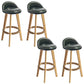 Nordic Armless Backrest Counter Stool Rubber Wood Bar Stool with Pedal Blackish Green 4 Piece Set Clearhalo 'Bar Furniture' 'Bar Stools' 'bar_stools' 'furn' 'furn_bar_stools' 'Furniture' 'Kitchen & Dining Furniture' 6226301