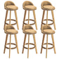 Nordic Armless Backrest Counter Stool Rubber Wood Bar Stool with Pedal Light Yellow 6 Piece Set Clearhalo 'Bar Furniture' 'Bar Stools' 'bar_stools' 'furn' 'furn_bar_stools' 'Furniture' 'Kitchen & Dining Furniture' 6226302