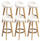 Nordic Armless Backrest Counter Stool Rubber Wood Bar Stool with Pedal White 6 Piece Set Clearhalo 'Bar Furniture' 'Bar Stools' 'bar_stools' 'furn' 'furn_bar_stools' 'Furniture' 'Kitchen & Dining Furniture' 6226303