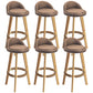 Nordic Armless Backrest Counter Stool Rubber Wood Bar Stool with Pedal Coffee 6 Piece Set Clearhalo 'Bar Furniture' 'Bar Stools' 'bar_stools' 'furn' 'furn_bar_stools' 'Furniture' 'Kitchen & Dining Furniture' 6226304