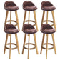 Nordic Armless Backrest Counter Stool Rubber Wood Bar Stool with Pedal Brown 6 Piece Set Clearhalo 'Bar Furniture' 'Bar Stools' 'bar_stools' 'furn' 'furn_bar_stools' 'Furniture' 'Kitchen & Dining Furniture' 6226306