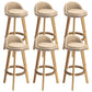 Nordic Armless Backrest Counter Stool Rubber Wood Bar Stool with Pedal Beige 6 Piece Set Clearhalo 'Bar Furniture' 'Bar Stools' 'bar_stools' 'furn' 'furn_bar_stools' 'Furniture' 'Kitchen & Dining Furniture' 6226307