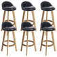 Nordic Armless Backrest Counter Stool Rubber Wood Bar Stool with Pedal Black 6 Piece Set Clearhalo 'Bar Furniture' 'Bar Stools' 'bar_stools' 'furn' 'furn_bar_stools' 'Furniture' 'Kitchen & Dining Furniture' 6226308
