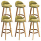 Nordic Armless Backrest Counter Stool Rubber Wood Bar Stool with Pedal Fluorescent Green 6 Piece Set Clearhalo 'Bar Furniture' 'Bar Stools' 'bar_stools' 'furn' 'furn_bar_stools' 'Furniture' 'Kitchen & Dining Furniture' 6226309