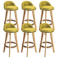 Nordic Armless Backrest Counter Stool Rubber Wood Bar Stool with Pedal Green 6 Piece Set Clearhalo 'Bar Furniture' 'Bar Stools' 'bar_stools' 'furn' 'furn_bar_stools' 'Furniture' 'Kitchen & Dining Furniture' 6226311
