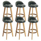 Nordic Armless Backrest Counter Stool Rubber Wood Bar Stool with Pedal Blackish Green 6 Piece Set Clearhalo 'Bar Furniture' 'Bar Stools' 'bar_stools' 'furn' 'furn_bar_stools' 'Furniture' 'Kitchen & Dining Furniture' 6226313