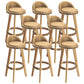 Nordic Armless Backrest Counter Stool Rubber Wood Bar Stool with Pedal Light Yellow 8 Piece Set Clearhalo 'Bar Furniture' 'Bar Stools' 'bar_stools' 'furn' 'furn_bar_stools' 'Furniture' 'Kitchen & Dining Furniture' 6226314