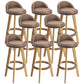 Nordic Armless Backrest Counter Stool Rubber Wood Bar Stool with Pedal Coffee 8 Piece Set Clearhalo 'Bar Furniture' 'Bar Stools' 'bar_stools' 'furn' 'furn_bar_stools' 'Furniture' 'Kitchen & Dining Furniture' 6226316