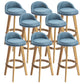 Nordic Armless Backrest Counter Stool Rubber Wood Bar Stool with Pedal Blue 8 Piece Set Clearhalo 'Bar Furniture' 'Bar Stools' 'bar_stools' 'furn' 'furn_bar_stools' 'Furniture' 'Kitchen & Dining Furniture' 6226317