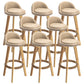 Nordic Armless Backrest Counter Stool Rubber Wood Bar Stool with Pedal Beige 8 Piece Set Clearhalo 'Bar Furniture' 'Bar Stools' 'bar_stools' 'furn' 'furn_bar_stools' 'Furniture' 'Kitchen & Dining Furniture' 6226319