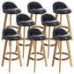 Nordic Armless Backrest Counter Stool Rubber Wood Bar Stool with Pedal Black 8 Piece Set Clearhalo 'Bar Furniture' 'Bar Stools' 'bar_stools' 'furn' 'furn_bar_stools' 'Furniture' 'Kitchen & Dining Furniture' 6226320