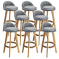Nordic Armless Backrest Counter Stool Rubber Wood Bar Stool with Pedal Grey 8 Piece Set Clearhalo 'Bar Furniture' 'Bar Stools' 'bar_stools' 'furn' 'furn_bar_stools' 'Furniture' 'Kitchen & Dining Furniture' 6226322