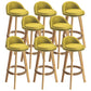 Nordic Armless Backrest Counter Stool Rubber Wood Bar Stool with Pedal Green 8 Piece Set Clearhalo 'Bar Furniture' 'Bar Stools' 'bar_stools' 'furn' 'furn_bar_stools' 'Furniture' 'Kitchen & Dining Furniture' 6226323