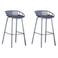 Contemporary Metal Bar Stool Plastic Counter Stools for Home Use Gray Blue 2 Piece Set Clearhalo 'Bar Furniture' 'Bar Stools' 'bar_stools' 'furn' 'furn_bar_stools' 'Furniture' 'Kitchen & Dining Furniture' 6226338