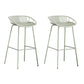 Contemporary Metal Bar Stool Plastic Counter Stools for Home Use Green 2 Piece Set Clearhalo 'Bar Furniture' 'Bar Stools' 'bar_stools' 'furn' 'furn_bar_stools' 'Furniture' 'Kitchen & Dining Furniture' 6226341