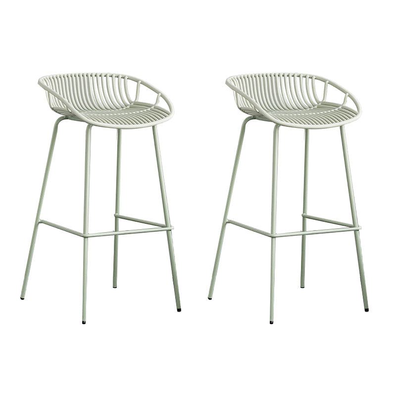 Contemporary Metal Bar Stool Plastic Counter Stools for Home Use Green 2 Piece Set Clearhalo 'Bar Furniture' 'Bar Stools' 'bar_stools' 'furn' 'furn_bar_stools' 'Furniture' 'Kitchen & Dining Furniture' 6226341
