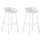 Contemporary Metal Bar Stool Plastic Counter Stools for Home Use White 2 Piece Set Clearhalo 'Bar Furniture' 'Bar Stools' 'bar_stools' 'furn' 'furn_bar_stools' 'Furniture' 'Kitchen & Dining Furniture' 6226344