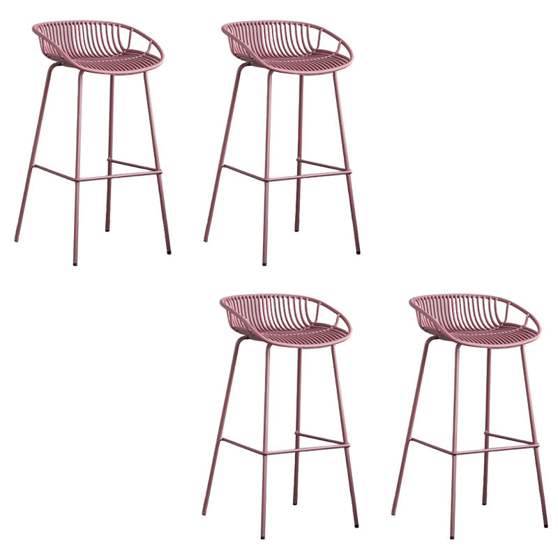 Contemporary Metal Bar Stool Plastic Counter Stools for Home Use Purple 4 Piece Set Clearhalo 'Bar Furniture' 'Bar Stools' 'bar_stools' 'furn' 'furn_bar_stools' 'Furniture' 'Kitchen & Dining Furniture' 6226347