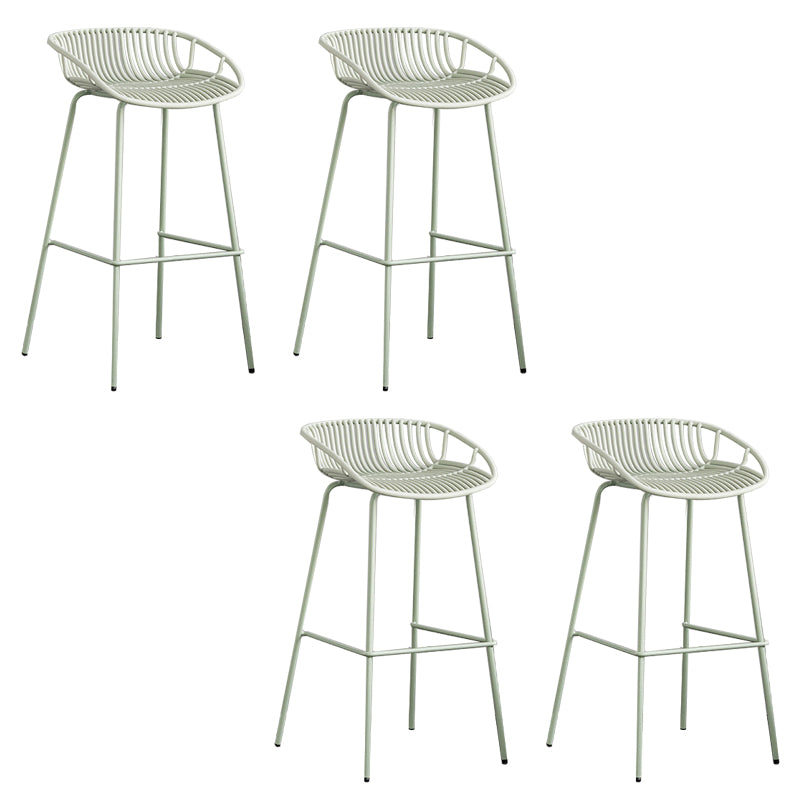 Contemporary Metal Bar Stool Plastic Counter Stools for Home Use Green 4 Piece Set Clearhalo 'Bar Furniture' 'Bar Stools' 'bar_stools' 'furn' 'furn_bar_stools' 'Furniture' 'Kitchen & Dining Furniture' 6226348