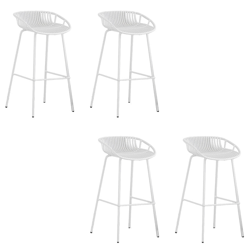 Contemporary Metal Bar Stool Plastic Counter Stools for Home Use White 4 Piece Set Clearhalo 'Bar Furniture' 'Bar Stools' 'bar_stools' 'furn' 'furn_bar_stools' 'Furniture' 'Kitchen & Dining Furniture' 6226351