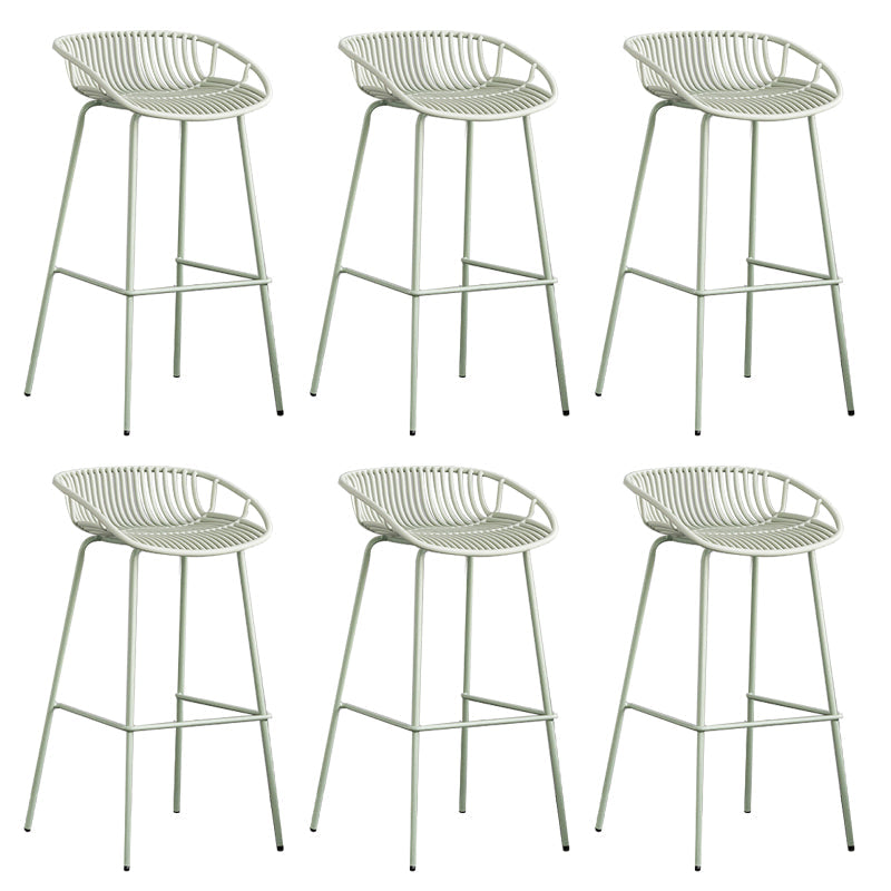 Contemporary Metal Bar Stool Plastic Counter Stools for Home Use Green 6 Piece Set Clearhalo 'Bar Furniture' 'Bar Stools' 'bar_stools' 'furn' 'furn_bar_stools' 'Furniture' 'Kitchen & Dining Furniture' 6226355