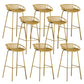Contemporary Metal Bar Stool Plastic Counter Stools for Home Use Yellow 8 Piece Set Clearhalo 'Bar Furniture' 'Bar Stools' 'bar_stools' 'furn' 'furn_bar_stools' 'Furniture' 'Kitchen & Dining Furniture' 6226359