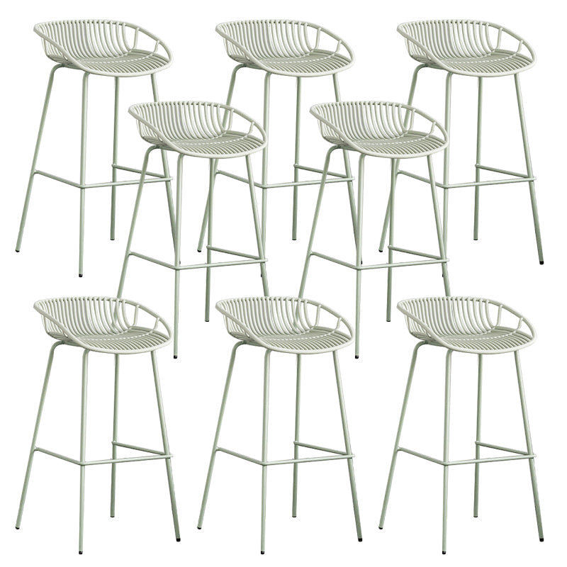 Contemporary Metal Bar Stool Plastic Counter Stools for Home Use Green 8 Piece Set Clearhalo 'Bar Furniture' 'Bar Stools' 'bar_stools' 'furn' 'furn_bar_stools' 'Furniture' 'Kitchen & Dining Furniture' 6226362