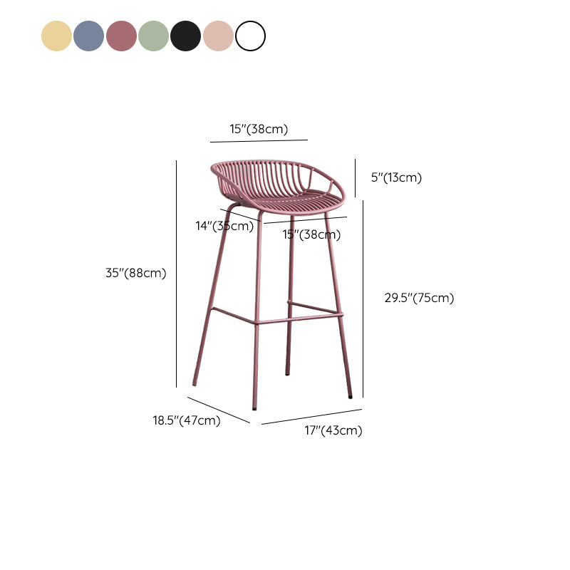 Contemporary Metal Bar Stool Plastic Counter Stools for Home Use Clearhalo 'Bar Furniture' 'Bar Stools' 'bar_stools' 'furn' 'furn_bar_stools' 'Furniture' 'Kitchen & Dining Furniture' 6226366