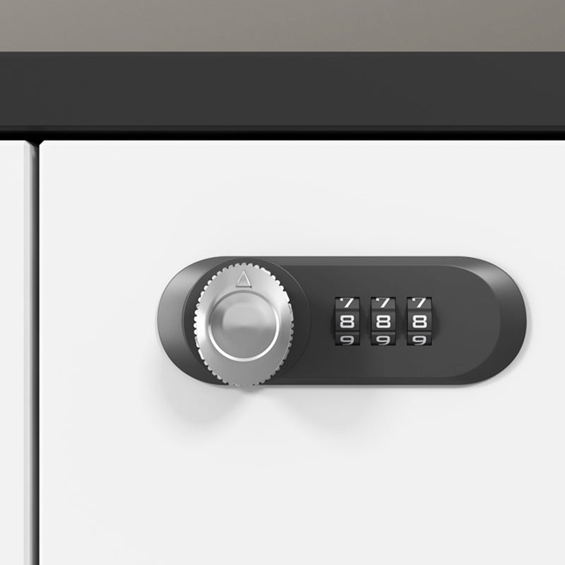 Armadio di archiviazione in legno mobile contemporaneo con scaffali di blocco e roll-out