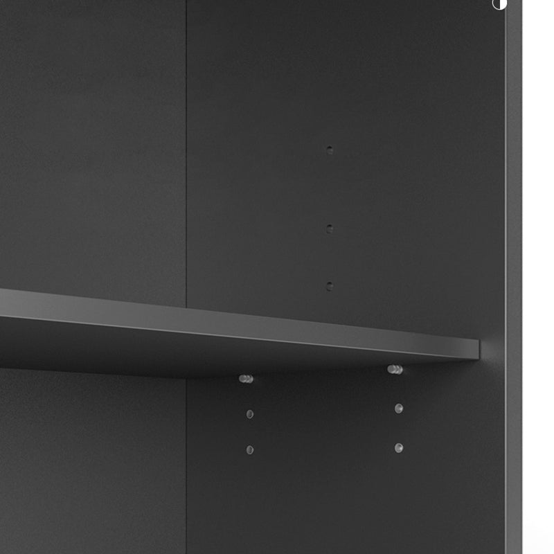 Armadio di archiviazione in legno mobile contemporaneo con scaffali di blocco e roll-out