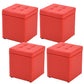 Modern Pouf Ottoman PU Leather Upholstered Tufted Solid Color Square Ottoman with Storage Red 4 Piece Set Clearhalo 'furn' 'furn_ottomans_poufs' 'Furniture' 'Living Room Furniture' 'Ottomans & Poufs' 'ottomans_poufs' 6226909