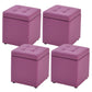 Modern Pouf Ottoman PU Leather Upholstered Tufted Solid Color Square Ottoman with Storage Violet 4 Piece Set Clearhalo 'furn' 'furn_ottomans_poufs' 'Furniture' 'Living Room Furniture' 'Ottomans & Poufs' 'ottomans_poufs' 6226915