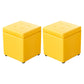 Modern Pouf Ottoman PU Leather Upholstered Tufted Solid Color Square Ottoman with Storage Yellow 2 Piece Set Clearhalo 'furn' 'furn_ottomans_poufs' 'Furniture' 'Living Room Furniture' 'Ottomans & Poufs' 'ottomans_poufs' 6226917