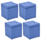 Modern Pouf Ottoman PU Leather Upholstered Tufted Solid Color Square Ottoman with Storage Blue 4 Piece Set Clearhalo 'furn' 'furn_ottomans_poufs' 'Furniture' 'Living Room Furniture' 'Ottomans & Poufs' 'ottomans_poufs' 6226924