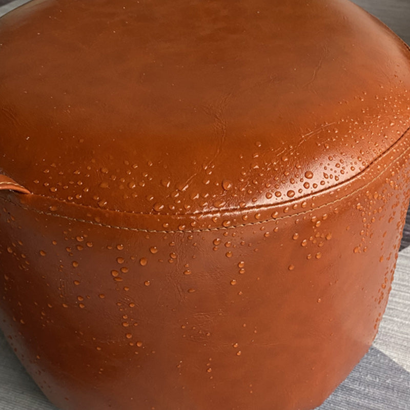 Square Pouf Portable Pure Color Faux Leather Stain Resistant Pouf Ottoman Clearhalo 'furn' 'furn_ottomans_poufs' 'Furniture' 'Living Room Furniture' 'Ottomans & Poufs' 'ottomans_poufs' 6226947