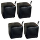 Square Pouf Portable Pure Color Faux Leather Stain Resistant Pouf Ottoman 11.4"L x 11.4"W x 11"H Black 4 Piece Set Clearhalo 'furn' 'furn_ottomans_poufs' 'Furniture' 'Living Room Furniture' 'Ottomans & Poufs' 'ottomans_poufs' 6226960