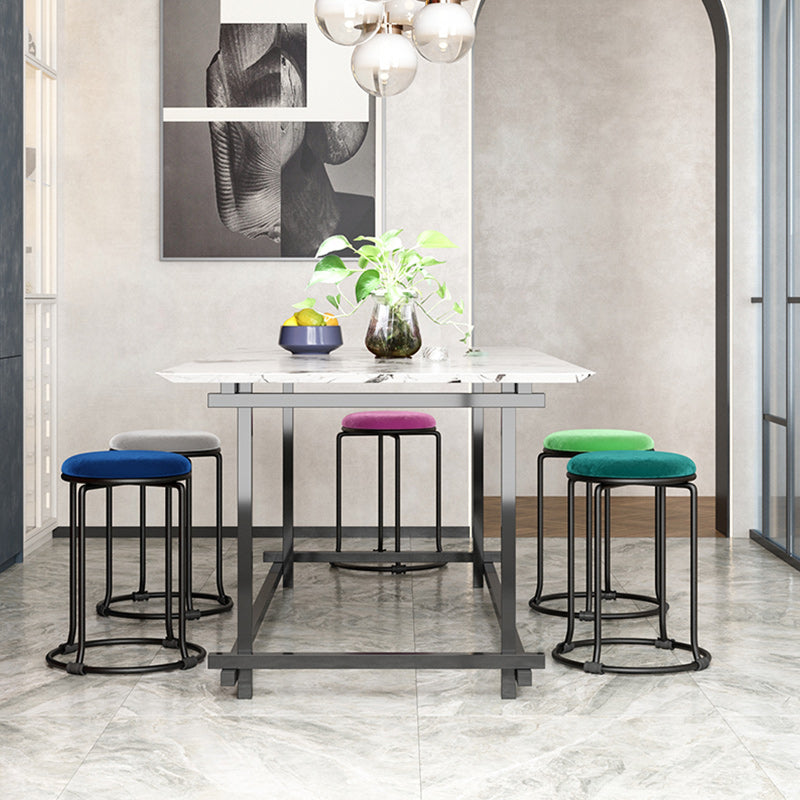 Orange Round Standard Velvet Pure Color Standard for Living Room Clearhalo 'furn' 'furn_ottomans_poufs' 'Furniture' 'Living Room Furniture' 'Ottomans & Poufs' 'ottomans_poufs' 6226978