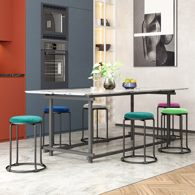 Orange Round Standard Velvet Pure Color Standard for Living Room Clearhalo 'furn' 'furn_ottomans_poufs' 'Furniture' 'Living Room Furniture' 'Ottomans & Poufs' 'ottomans_poufs' 6226979