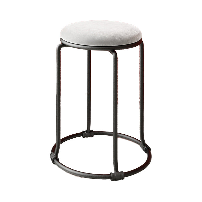 Orange Round Standard Velvet Pure Color Standard for Living Room Grey 1 Piece Clearhalo 'furn' 'furn_ottomans_poufs' 'Furniture' 'Living Room Furniture' 'Ottomans & Poufs' 'ottomans_poufs' 6226982